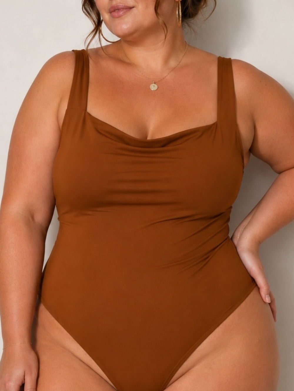 Reoria Bodysuit Womens Size 2XL Copper Y2K Feminine Stretch Boho